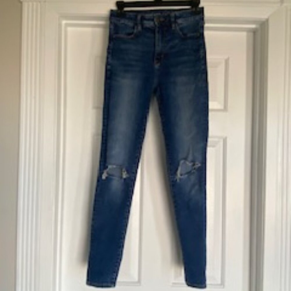 American Eagle Super Hi-Rise Jegging Dark Wash - Size 4 Regular